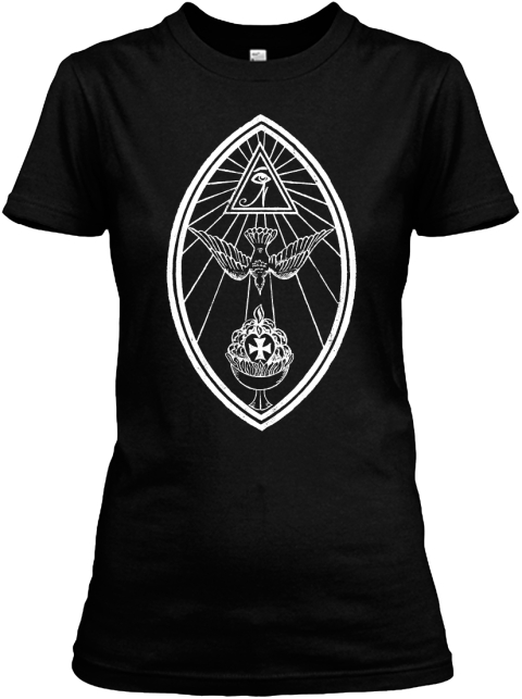 women's lamen t-shirt white on black